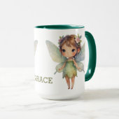 Enchanted Woodland Fairy: pastel green Sprite マグカップ (正面右)
