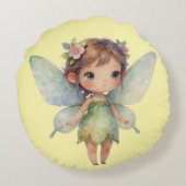 Enchanted Woodland Fairy: pastel green Sprite ラウンドクッション (裏面)