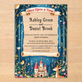 Enchanted Woodland Forest Castle Fairytale Wedding アクリル招待状 (正面)