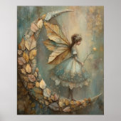 Enchanted Woodland Leaf Fairy Fantasy Art ポスター (正面)