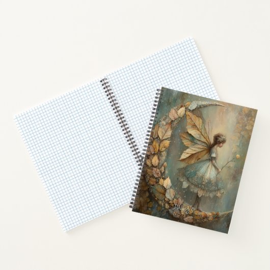 Enchanted Woodland Leaf Fairy Fantasy Personalized ノートブック (内部)