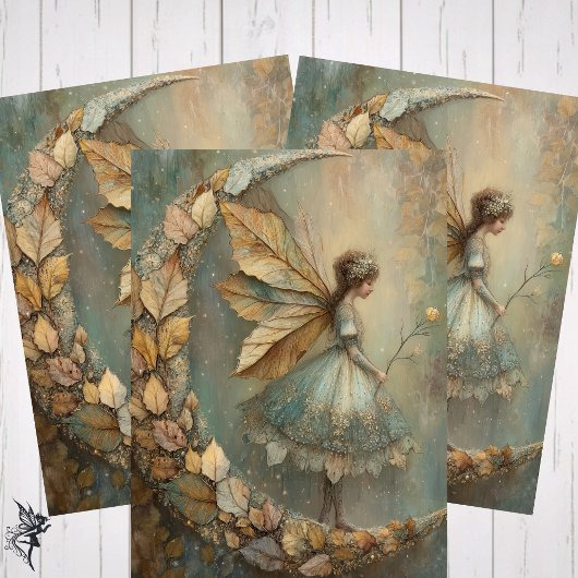 Enchanted Woodland Leaf Fairy Watercolor Fantasy ラッピングペーパーシート