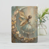 Enchanted Woodland Leaf Fairy Watercolor Fantasy 招待状 (スタンド正面)