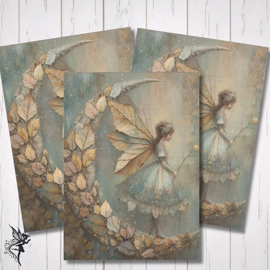 Enchanted Woodland Leaf Fairy Watercolor Fantasy 薄葉紙