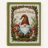 Enchanted Woods Embroidered Forest Gnome Journal ノートブック (正面)