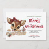 Enchanted Xmas baby reindeer sweet greeting card シーズンカード (正面)