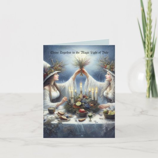 Enchanted Yule Celebration Flat Holiday Card カード (正面)