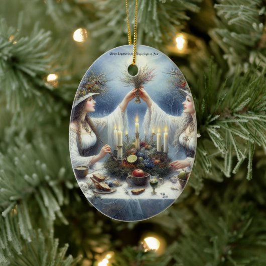 Enchanted Yule Celebration Flat Holiday Card セラミックオーナメント (ツリー)