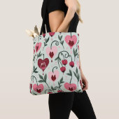 Enchanting Bleeding Hearts | Romantic Floral トートバッグ (クローズアップ)