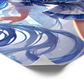 Enchanting Blue-Haired Fairy with Emerald Eyes ポスター (角)