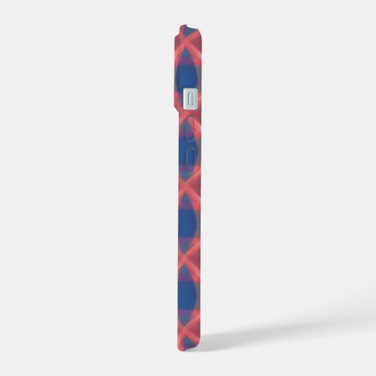 Enchanting Blue Plaid Phone Case iPhone 15ケース (左側面)