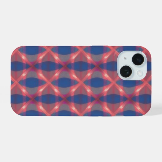 Enchanting Blue Plaid Phone Case iPhone 15ケース (裏面横)