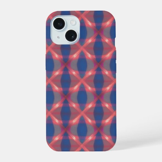 Enchanting Blue Plaid Phone Case iPhone 15ケース (裏面)