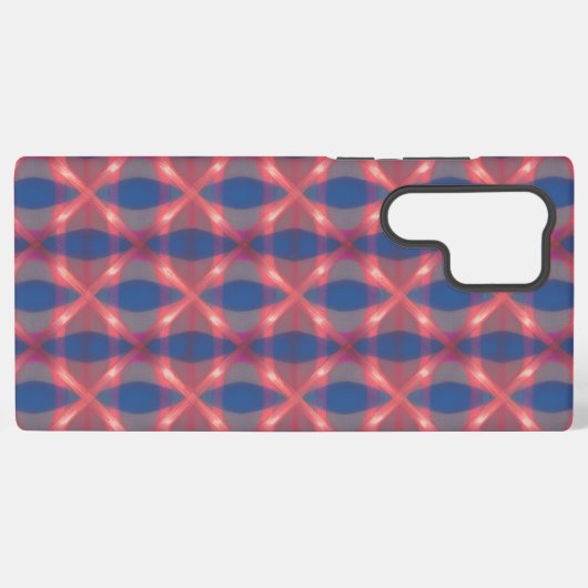 Enchanting Blue Plaid Phone Case Samsung Galaxyケース (裏面横)