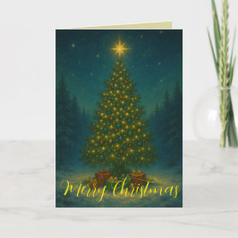 Enchanting Christmas Tree Midnight Forest Custom  カード