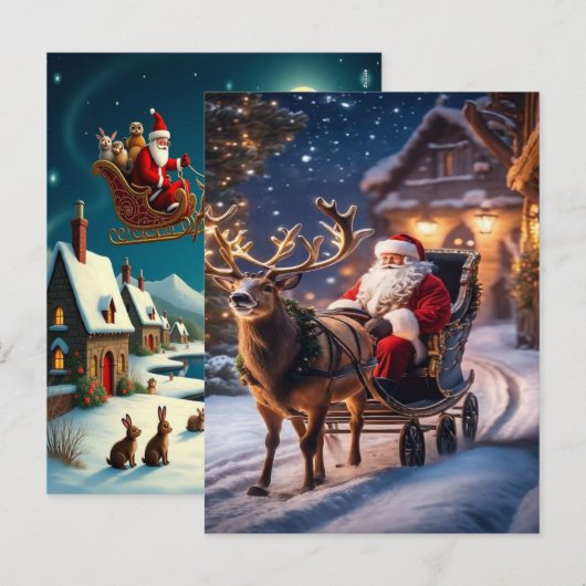 Enchanting Christmas Winter Village Wallpaper 2025 シーズンポストカード (正面/裏面)