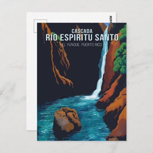 Enchanting Espiritu Santo River Waterfall ポストカード (正面/裏面)