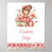 Enchanting Fairy Girl Blush Floral Birthday Custom ポスター (正面)