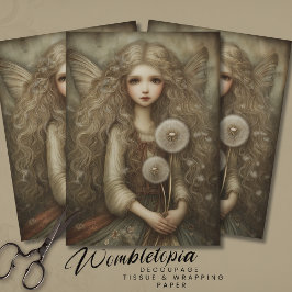 Enchanting Fairy with Dandelions Fantasy Art 薄葉紙