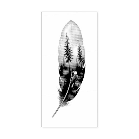 Enchanting Feather with Bald Eagle Artwork ラバースタンプ (インプリント)