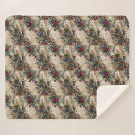 Enchanting Floral Owl シェルパブランケット