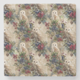 Enchanting Floral Owl ストーンコースター
