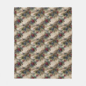 Enchanting Floral Owl フリースブランケット (正面)