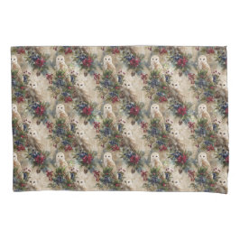 Enchanting Floral Owl 枕カバー