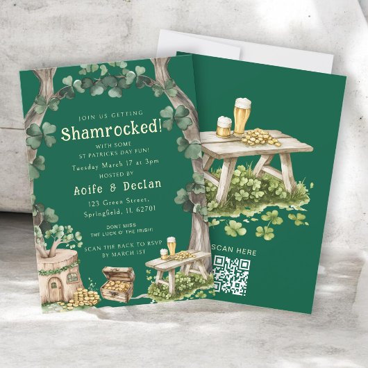 Enchanting Green Clover Forest St Patricks Day 招待状
