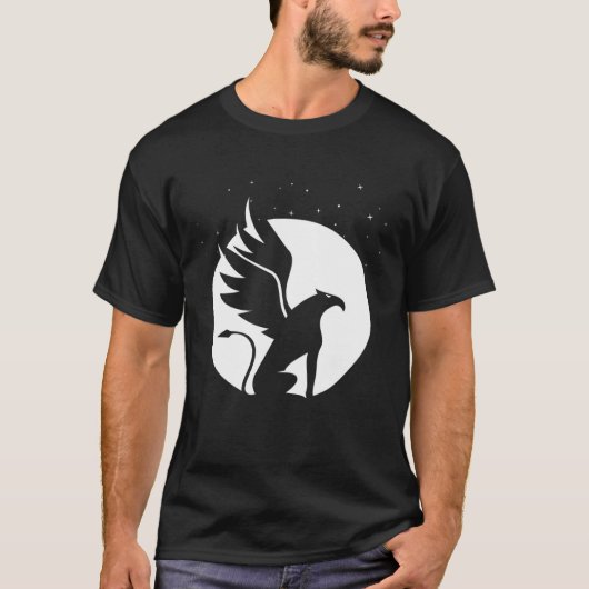 Enchanting Griffin graphic with Celestial Backdrop Tシャツ (正面)