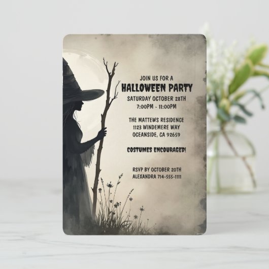 Enchanting Halloween Witch Custom Party  招待状 (スタンド正面)