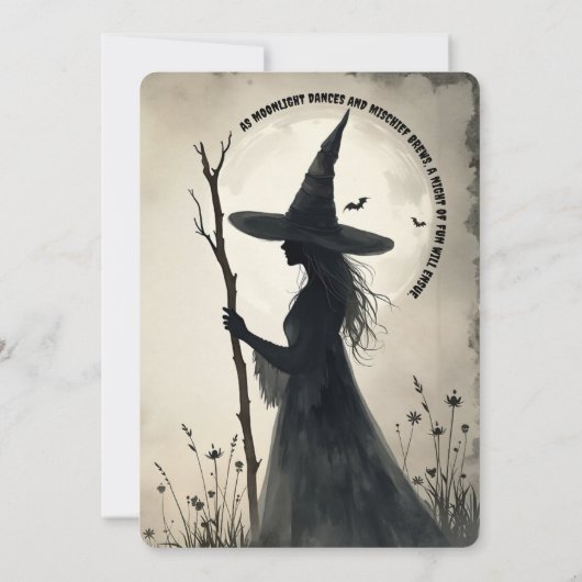 Enchanting Halloween Witch Custom Party  招待状 (裏面)