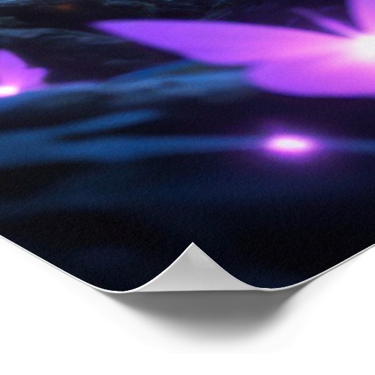 Enchanting kitten in a magical forest with glowing ポスター (角)