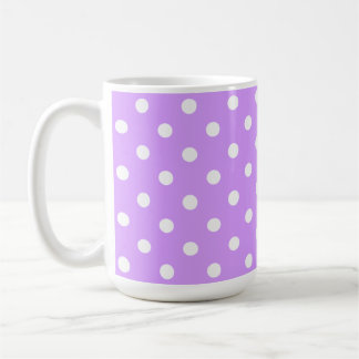 Enchanting Lavender And White Polka Dots コーヒーマグカップ