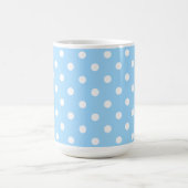 Enchanting Light Blue Color With White Polka Dots コーヒーマグカップ (中央)