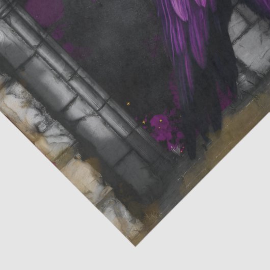 Enchanting Midnight Purple Crow Garden Decoupage 薄葉紙 (詳細)