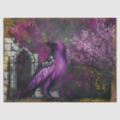 Enchanting Midnight Purple Crow Garden Decoupage 薄葉紙 (正面)