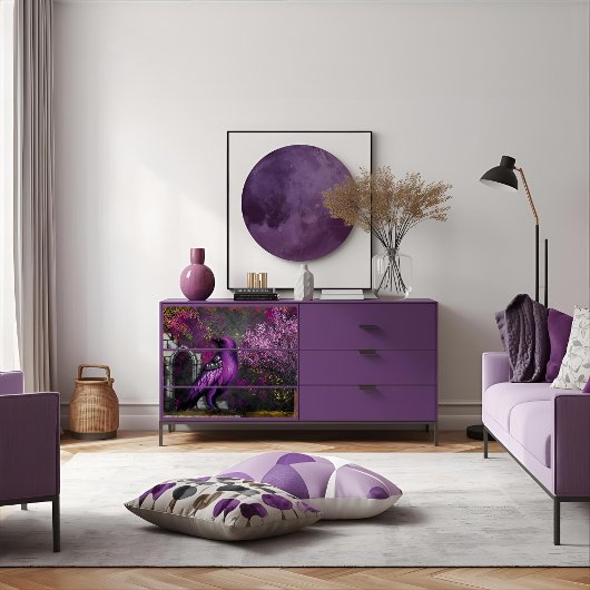 Enchanting Midnight Purple Crow Garden Decoupage 薄葉紙