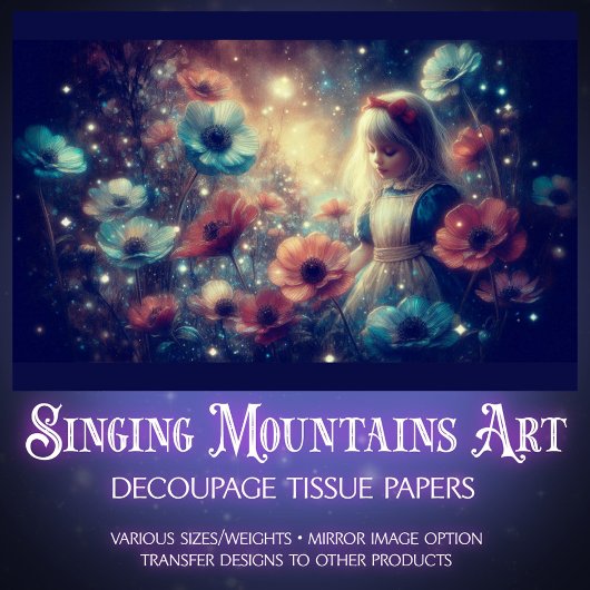 Enchanting Night Garden With Alice Decoupage 薄葉紙