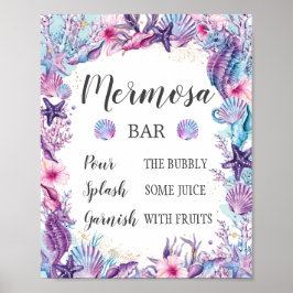 Enchanting Pink Purple Under the Sea Mermosa Bar ポスター