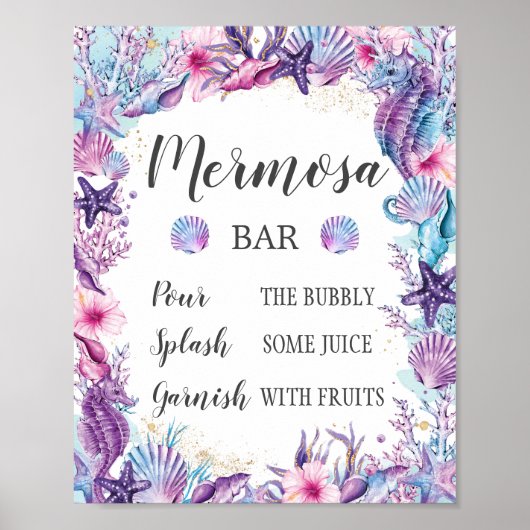 Enchanting Pink Purple Under the Sea Mermosa Bar  ポスター (正面)
