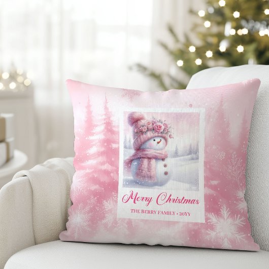 Enchanting Pinkmas Forest Scene Kids Pillow Gift クッション