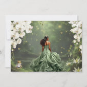 Enchanting Princess & Frog Green Quinceañera Photo 招待状 (裏面)
