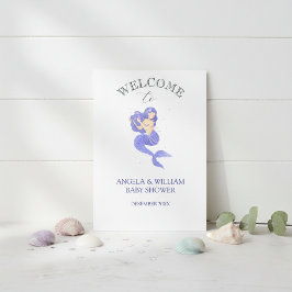 Enchanting Purple Mermaid Baby Shower Invitation 招待状
