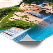 Enchanting Rainbow Castle & Cascading Waterfalls ポスター (角)