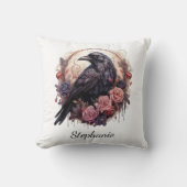 Enchanting Raven & Rose Home Accent クッション (正面)