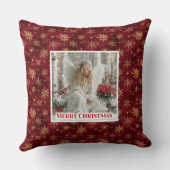 Enchanting Red and Gold Victorian Angel Christmas  クッション (裏面)