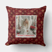 Enchanting Red and Gold Victorian Angel Christmas  クッション (正面)