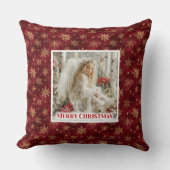 Enchanting Red and Gold Victorian Angel Christmas  クッション (正面)