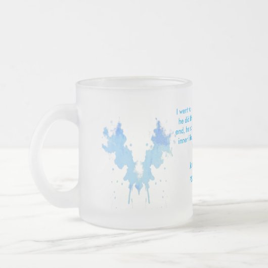 Enchanting Rorschach in Soft Blue for Psychology L フロストグラスマグカップ (左)